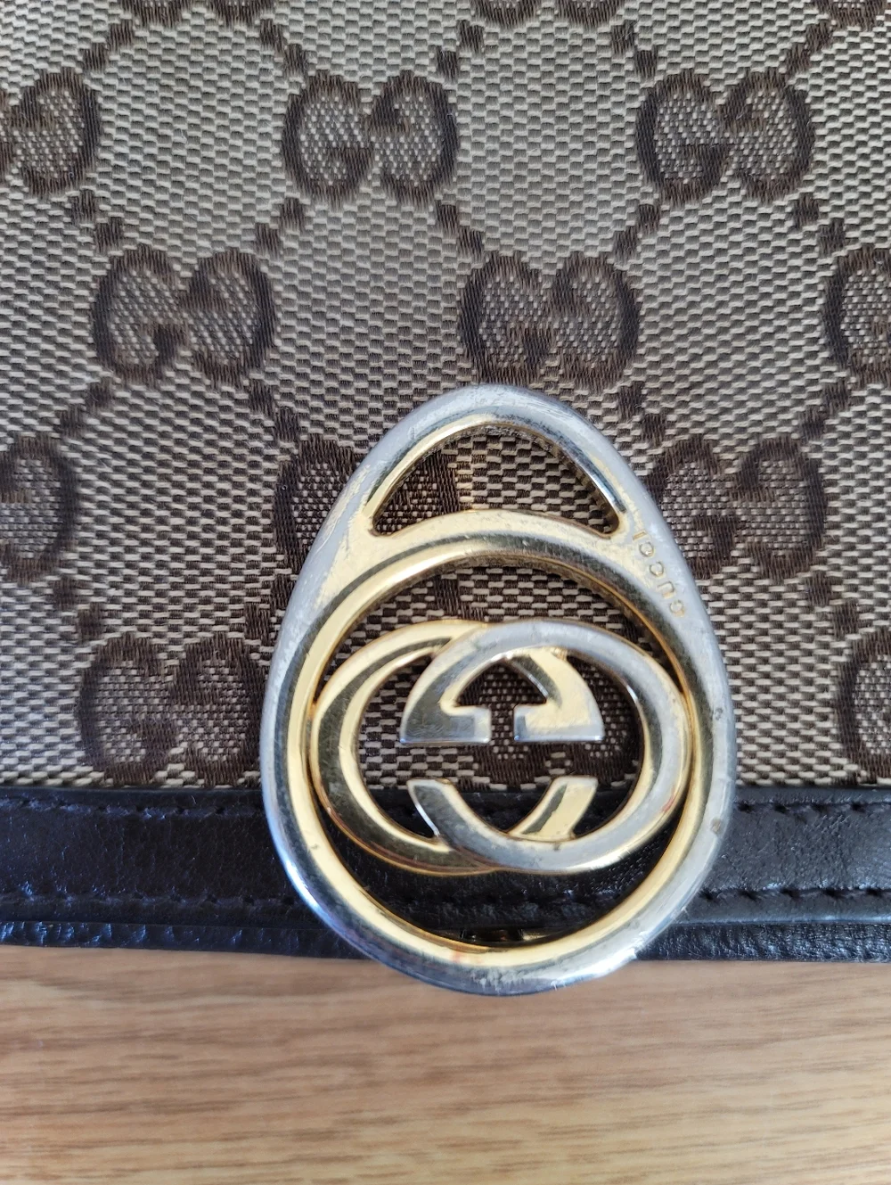 Gucci Brown/Beige GG Canvas and Leather Interlocking Icon French Wallet - Picture 10 of 13